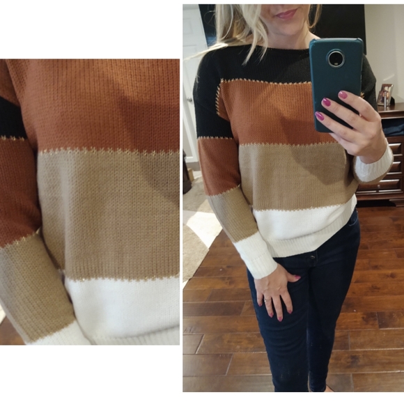 Sweaters - Color Block Sweater